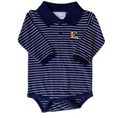 ETSU Infant Striped Long Sleeve Golf Creeper
