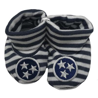 Tennessee Infant Navy Tristar Striped Booties