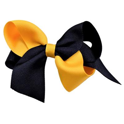 Navy and Gold Classic Fluff Bow