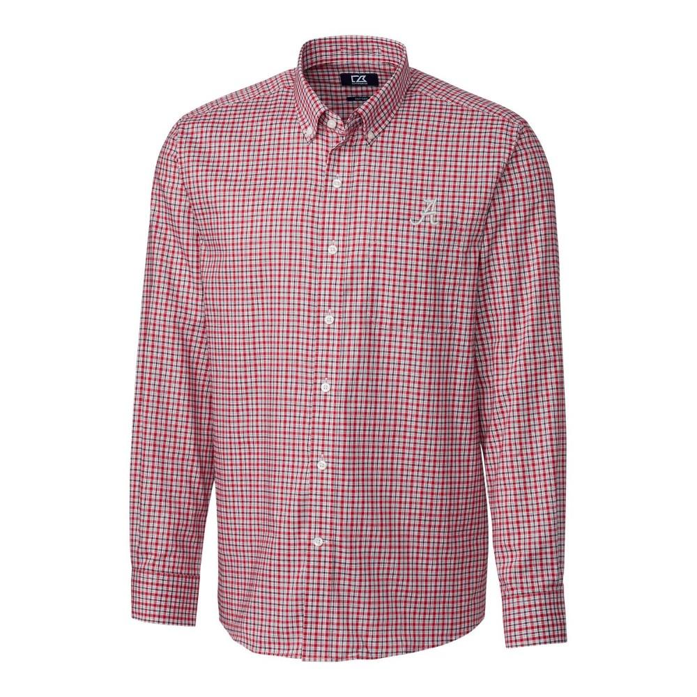 Alabama Cutter & Buck Lakewood Check Woven Dress Shirt