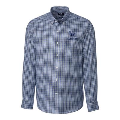 Kentucky Cutter & Buck Lakewood Check Woven Dress Shirt