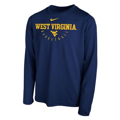 West Virginia Nike Youth Long Sleeve Basketball Legend Tee