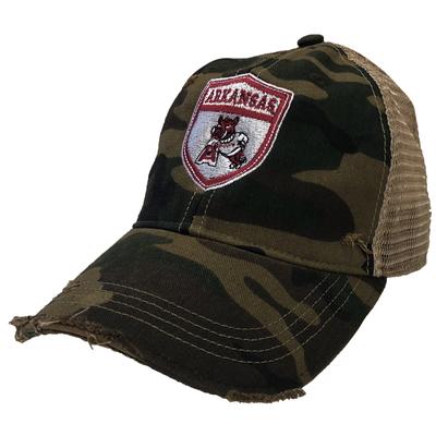 Arkansas Retro Brand Vault Shield Trucker Cap