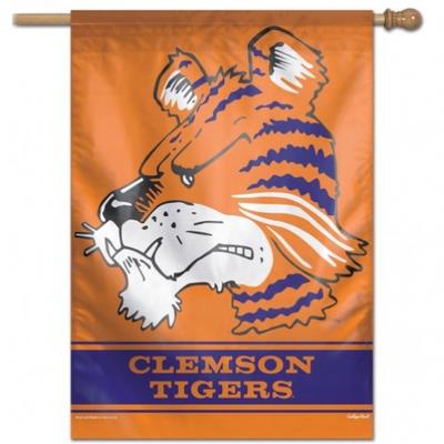 Clemson Wincraft Vault Tiger Vertical House Flag