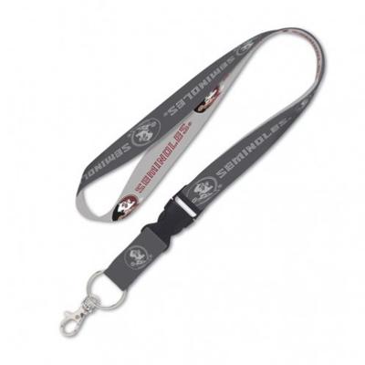 Florida State Wincraft Charcoal Lanyard With Detachable Buckle