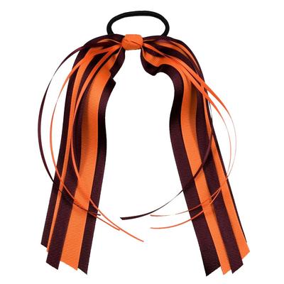 Maroon & Orange Streamer Ponytail
