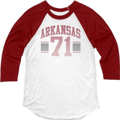 Arkansas Blue 84 Women's Hadley Baseball Tee