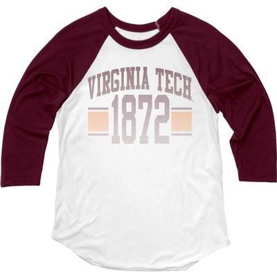 Virginia Tech Blue 84 Women's Hadley Baseball Tee