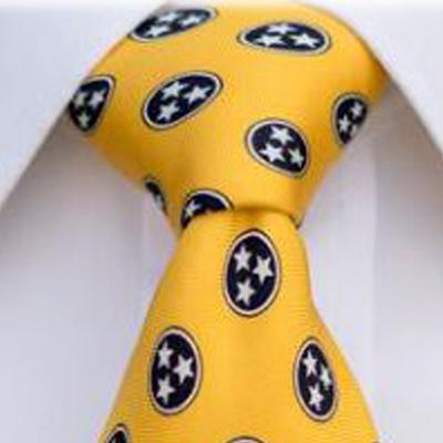 State of Tennessee Navy and Gold Tristar Tie By Volunteer Traditions