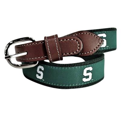 Michigan State Web Leather Belt