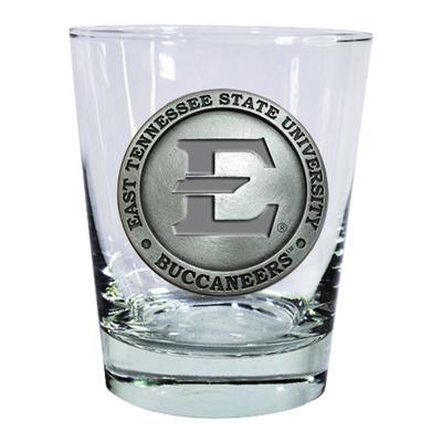 ETSU Heritage Pewter Rocks Glass (Pewter Emblem)