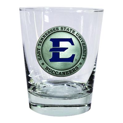 ETSU Heritage Pewter Rocks Glass (Blue Emblem)