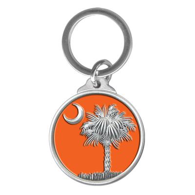 State of South Carolina Heritage Pewter Key Chain (Palmetto Emblem)