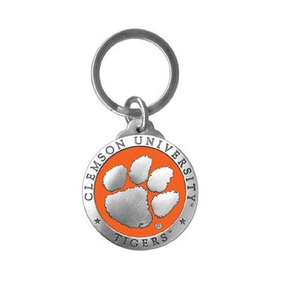 Clemson Heritage Pewter Key Chain (Orange Emblem)