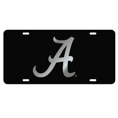 Alabama License Plate Black with Silver A
