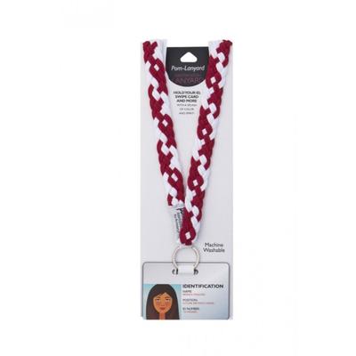 Pomchies Crimson and White Lanyard