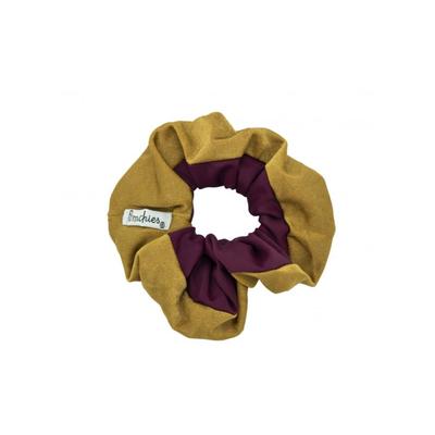 Pomchies Burgandy and Gold Hair Scrunchie