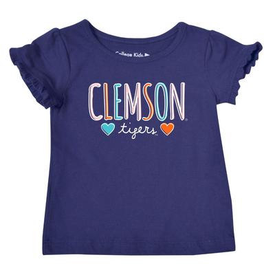 Clemson Infant Girls Ruffle Sleeve T Shirt