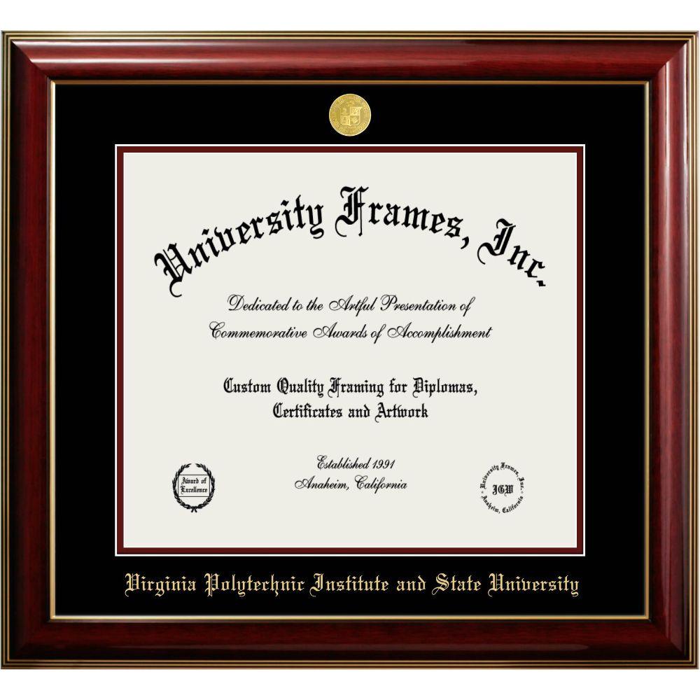 VT Virginia Tech Classic Diploma Frame Alumni Hall