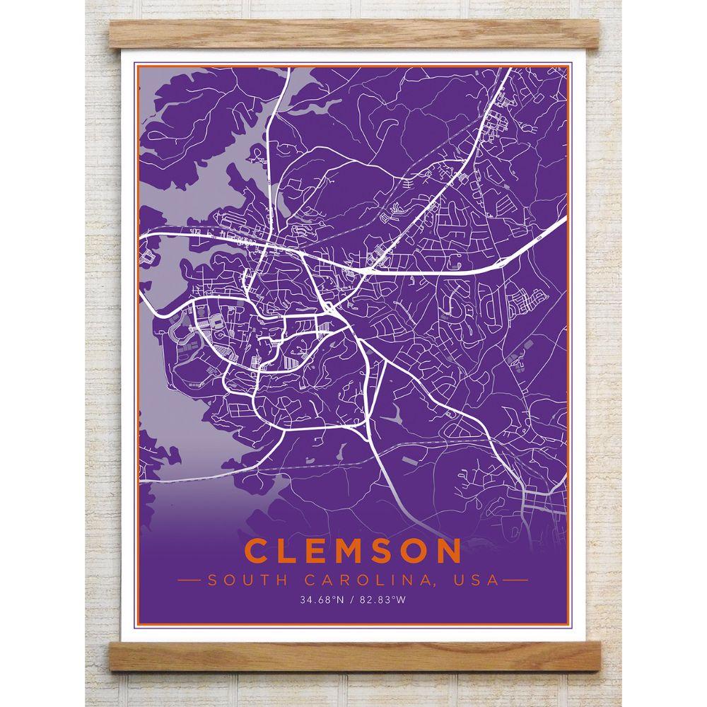 Chirpwood Clemson Canvas Map 18