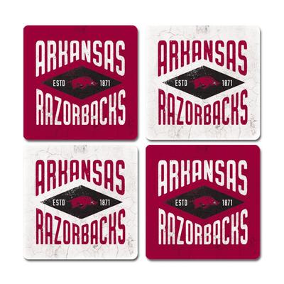 Arkansas Legacy Diamond Coaster Set - 4 Pack