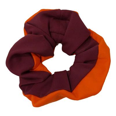 Maroon & Orange Pomchies Scrunchie