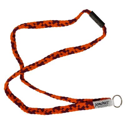 Maroon & Orange Pomchies Breakaway Lanyard