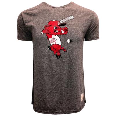 Arkansas Retro Brand Vault Ribby Logo Baseball Tee