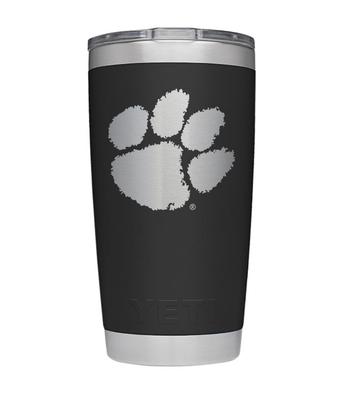 Clemson Yeti 20oz Black Powder Coated Rambler