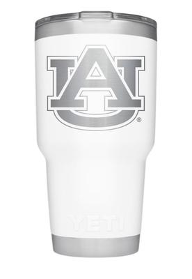 Auburn Yeti 30oz White Powder Coated Rambler