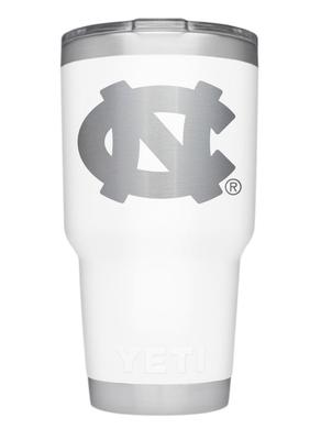 UNC Yeti 30oz White Powder Coated Rambler