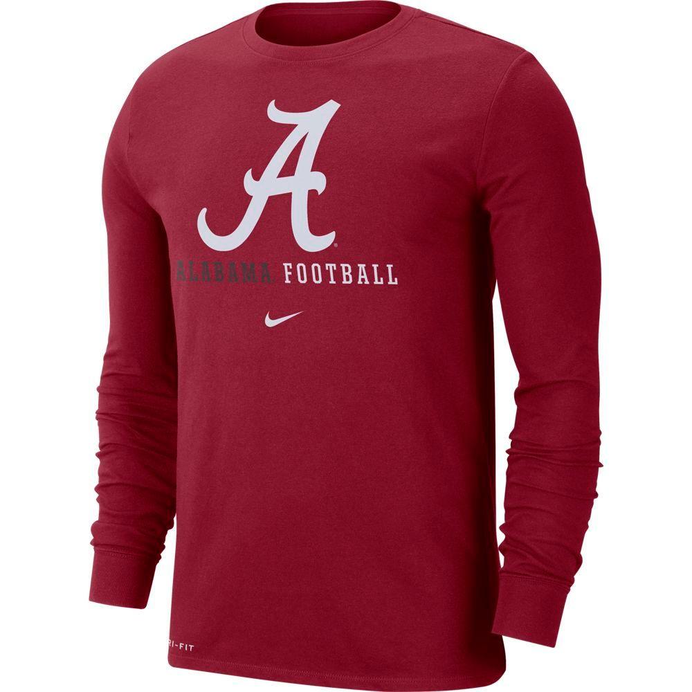 Bama | Alabama Nike Dri-FIT Cotton Icon Long Sleeve Football Tee ...