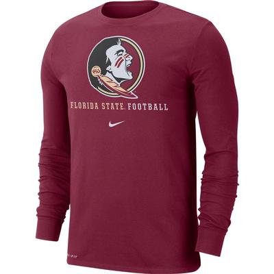 Florida State Nike Dri-FIT Cotton Icon Long Sleeve Football Tee