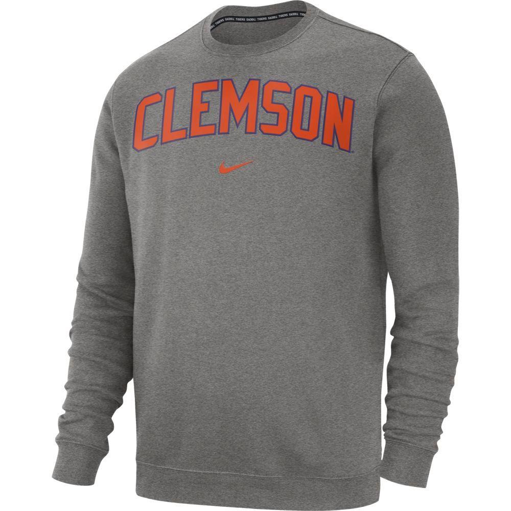 Tigers | Clemson Nike Fleece Club Crew Sweater | Alumni Hall