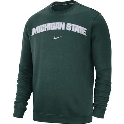 Michigan State Nike Fleece Club Crew Sweatshirt PRO_GREEN