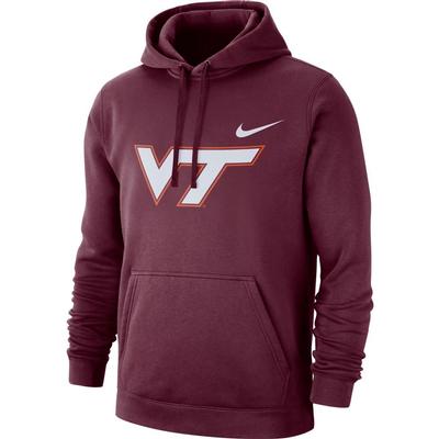 Virginia Tech Nike Fleece Club Pullover Hoodie MAROON