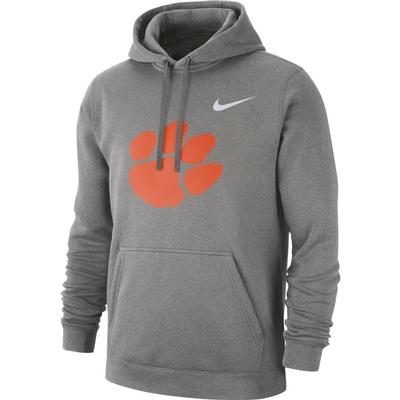 Clemson Nike Fleece Club Pullover Hoodie DK_GREY_HTHR