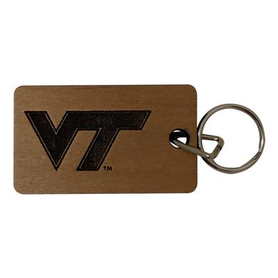 Virginia Tech Timeless Etchings Wood Keychain