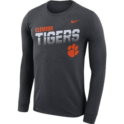 Clemson Nike Legend Long Sleeve Sideline Tee