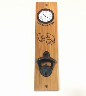 Western Kentucky Timeless Etchings Hickory Bottle Opener/Clock