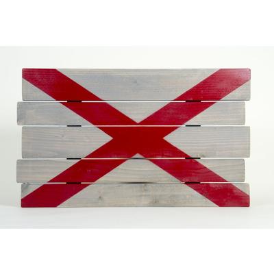 Crimson and Grey Alabama State Flag Wooden Sign (24