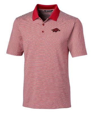 Arkansas Cutter and Buck Tonal Stripe Forge Polo