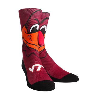 Virginia Tech Rock 'Em Hokiebird Face Socks