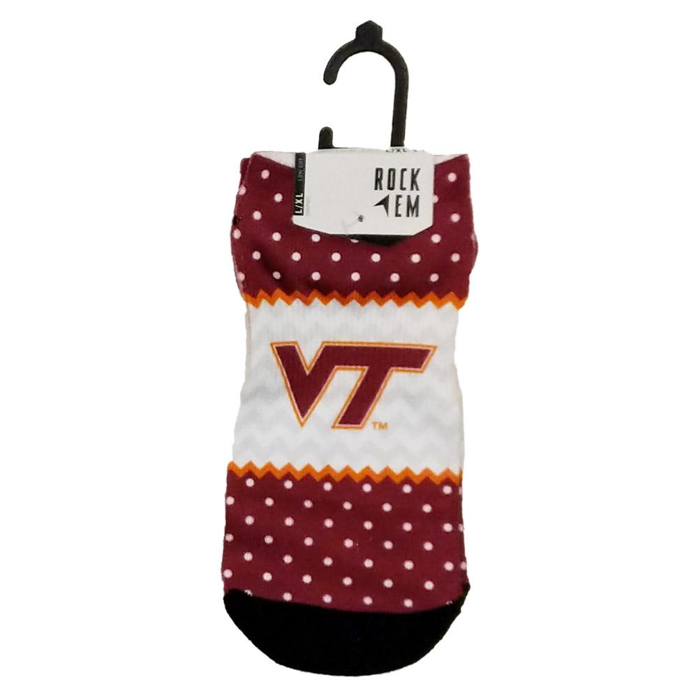 Virginia Tech Rock ' Em Low Cut Polka Dot Socks