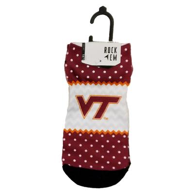 Virginia Tech Rock 'Em Low Cut Polka Dot Socks