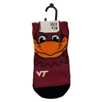 Virginia Tech Rock 'Em Low Cut Hokiebird Face Socks