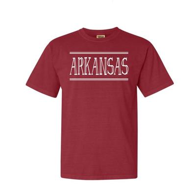 Arkansas Hand Drawn Double Bar Comfort Colors Tee
