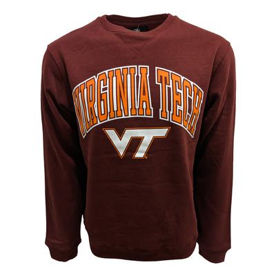 Virginia Tech Arch W/Logo Screen Crewneck Sweatshirt