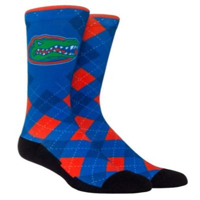 Florida Rock Em Blue Argyle Crew Socks