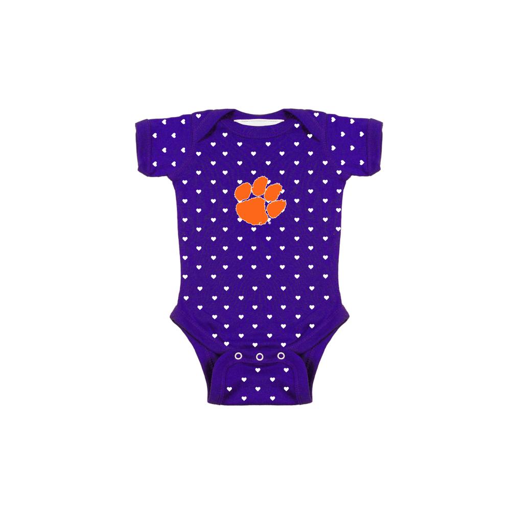 Clemson Infant Heart Onesie